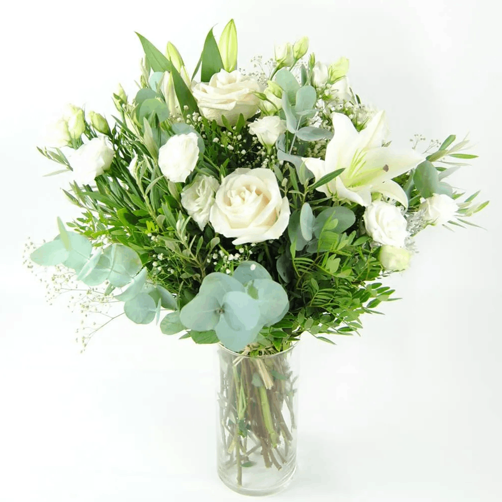 flores rosas blancas lirios lisantium