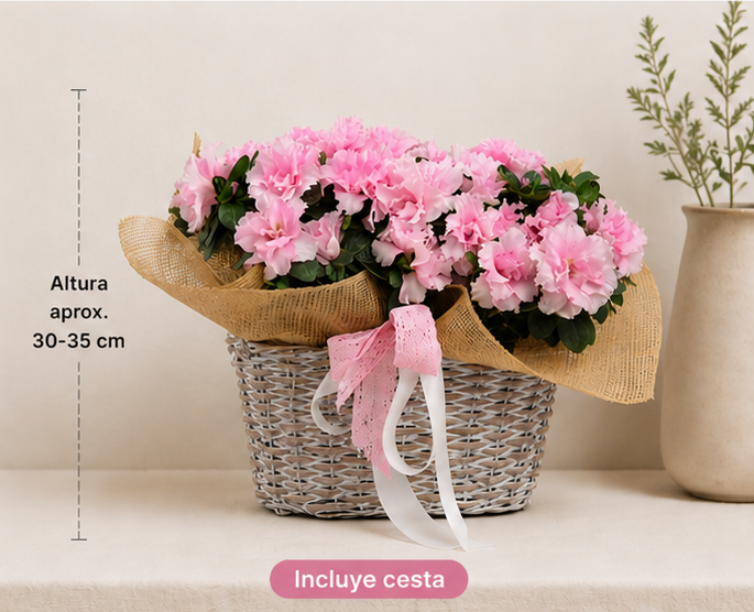 Azaleas en cesta