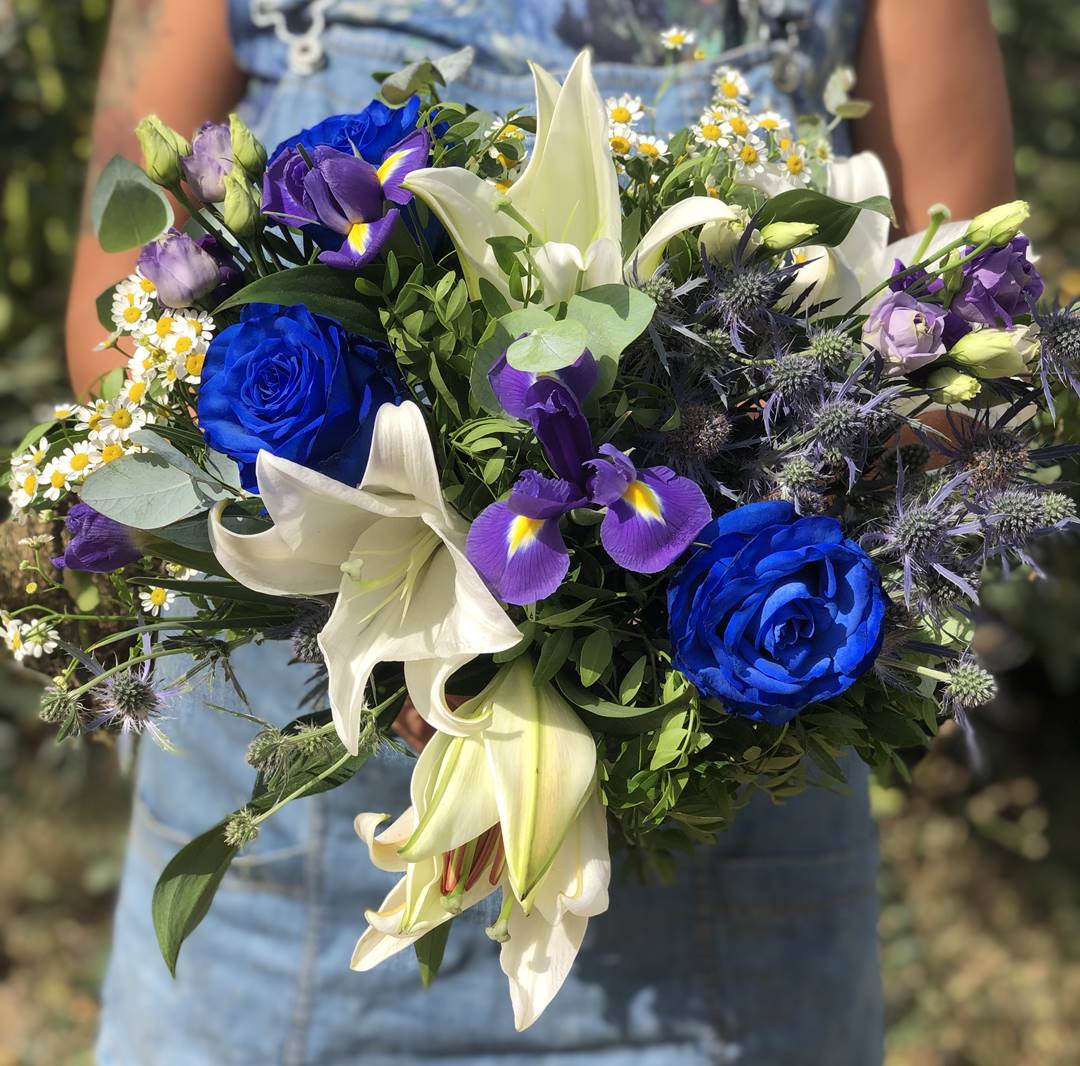 Regalar Ramo de Lirios blancos y iris