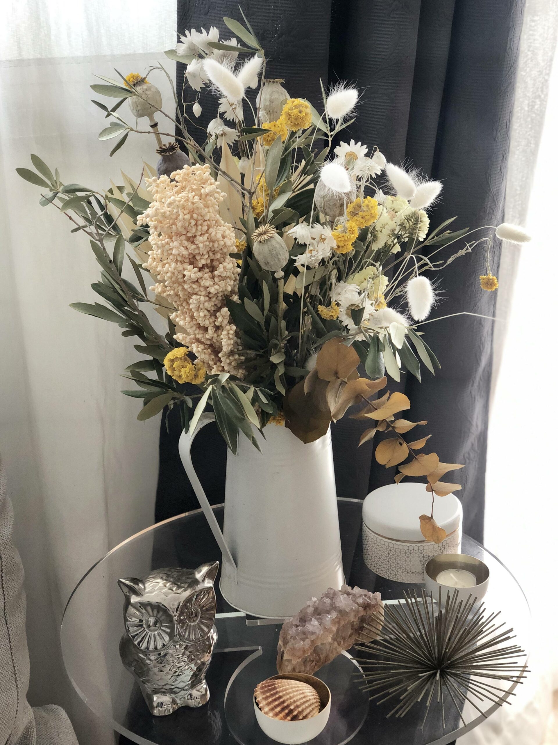 ramo de flor seca amarilla