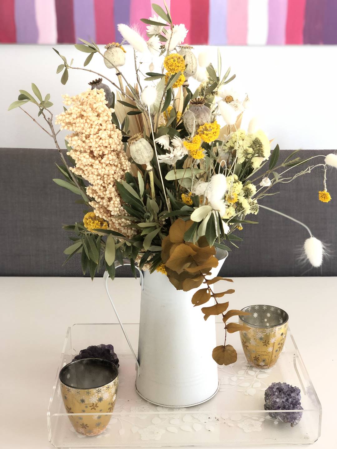 ramo de flor seca amarillo