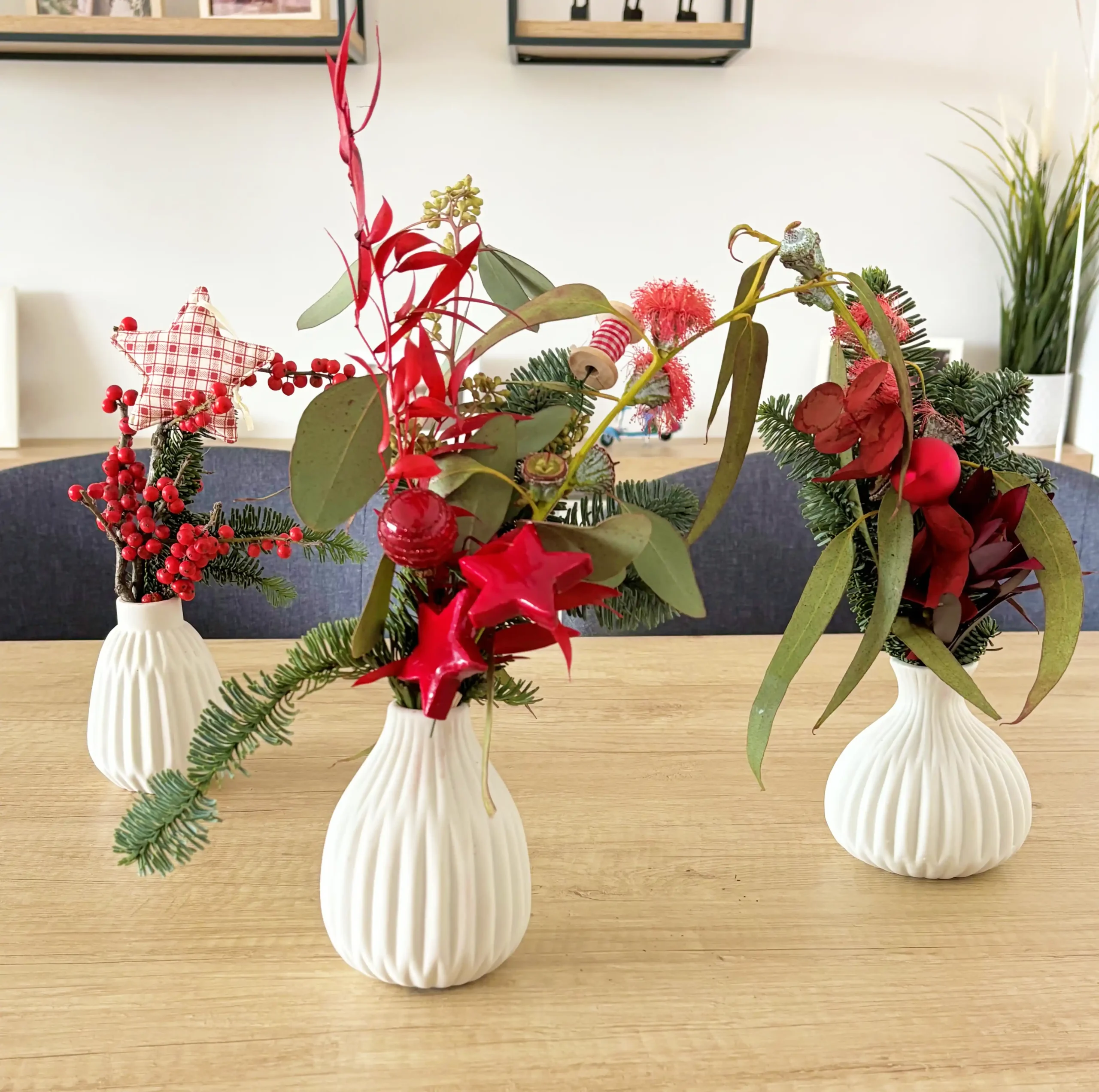 Set de 3 mini jarrones de cerámica